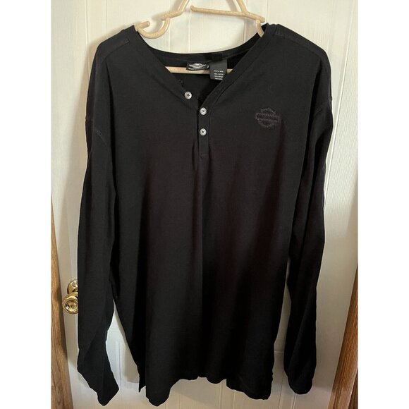Harley Davidson BLACK Long Sleeve shirt motorclothes - X large SEE PHOTOS - Picture 8 of 16